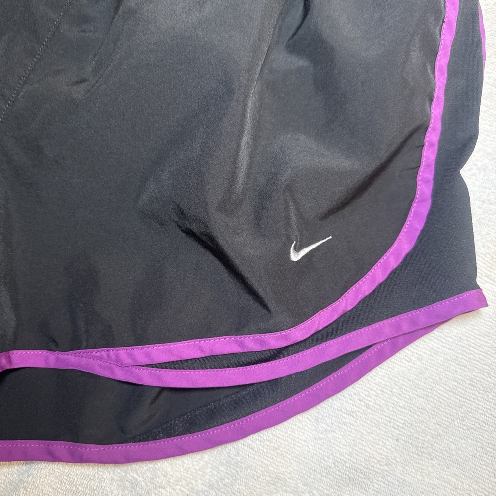Nike Dri-FIT Tempo Running Shorts Women's Large Black Purple Brief Lined - Picture 2 of 7